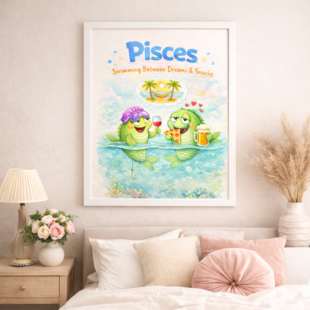 Slogan "Nage entre rêves et snacks" - Cadeau astro pour homme ou femme Poissons