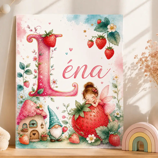 Affiche prénom personnalisée pour chambre bébé avec lettre -idee cadeau naissance 