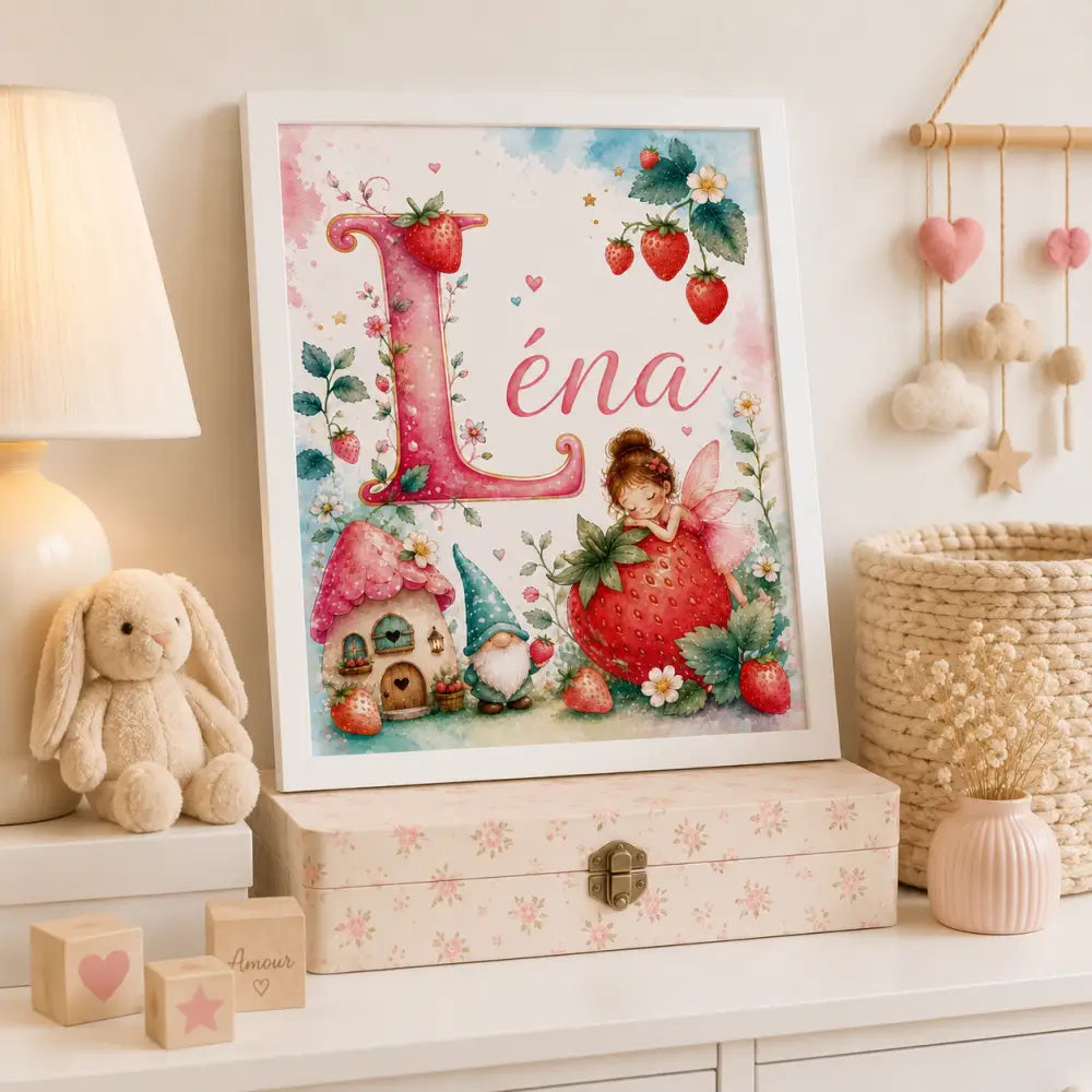 Affiche prénom personnalisée pour chambre bébé avec lettre  idee cadeau naissance 
