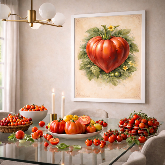 Affiche Tomate Coeur de Boeuf design vintage botanique decoration murale cuisine
