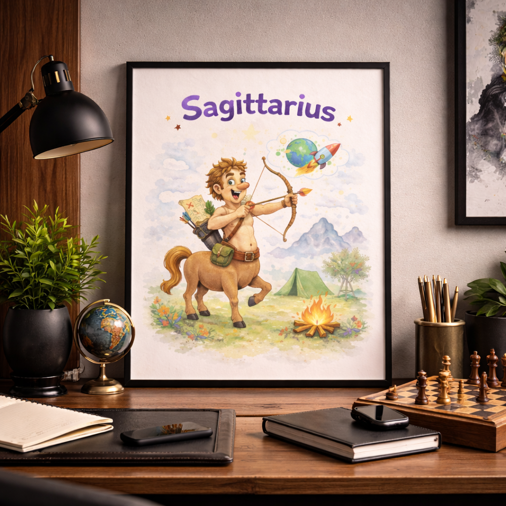 Affiche zodiaque Sagittaire PDF A3 A4 telechargement instantane