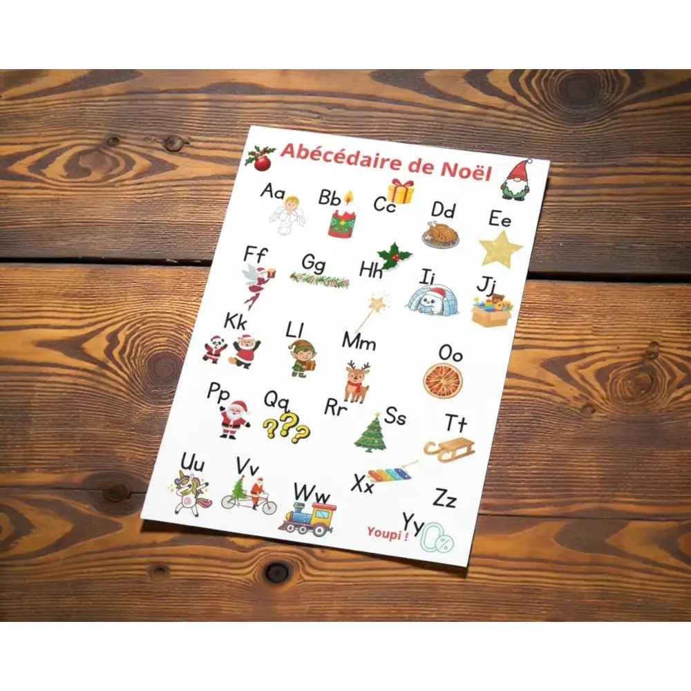 Alphabet  français de Noël moderne pour décoration enfant