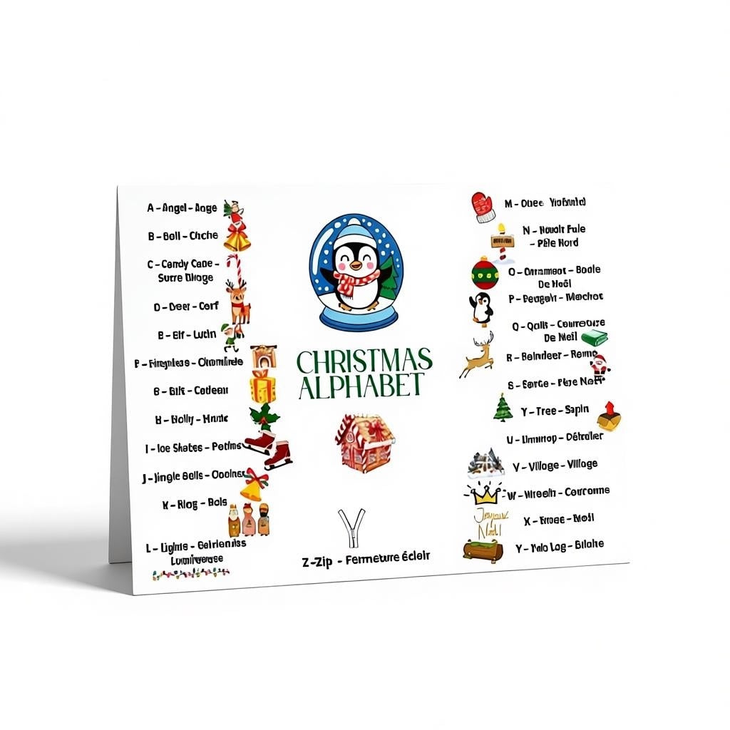 Apprendre l’anglais avec poster alphabet en papier premium 200g