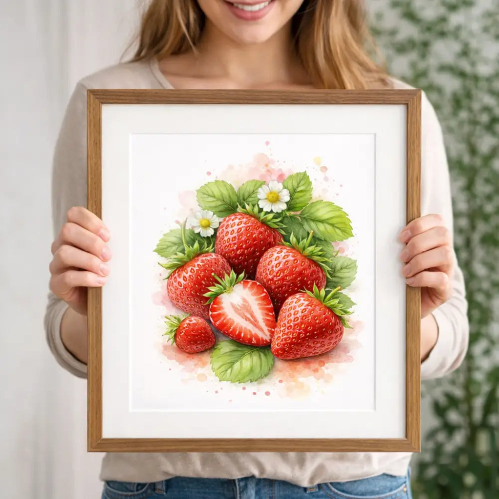 affiche cuisine fraises à télécharger pdf format A4 A3