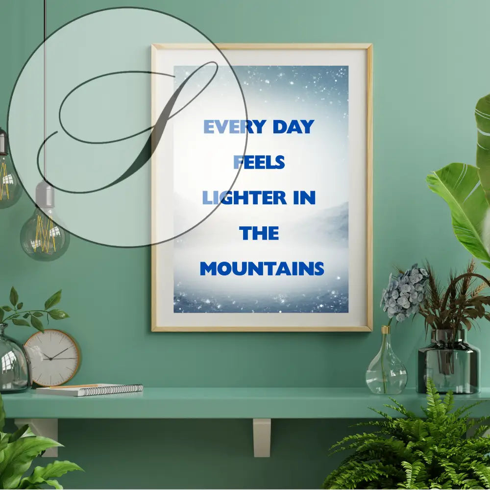 Nature inspired mountain wall art printable creating a calm and relaxing atmosphere