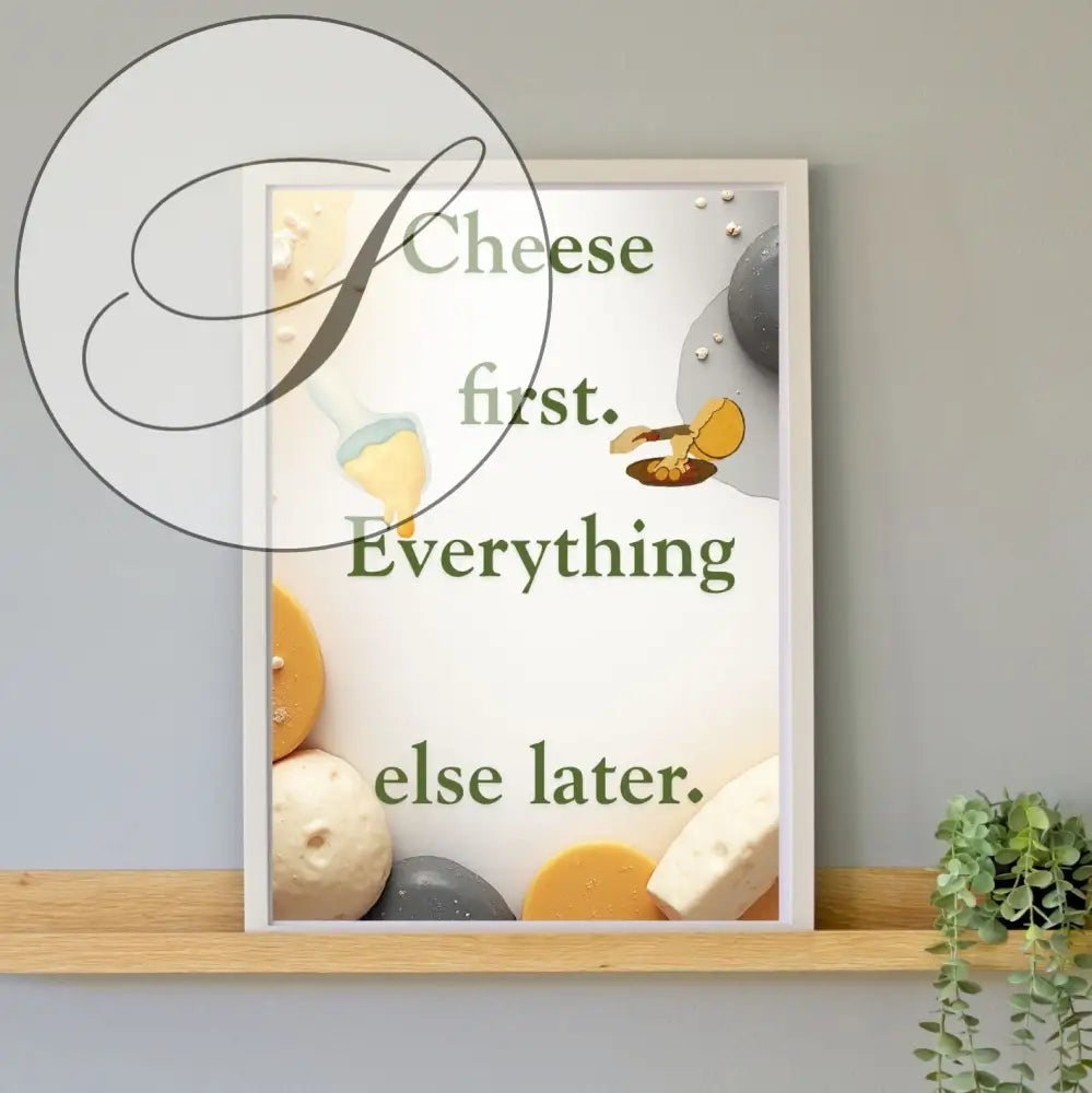 Affiche cuisine art mural fromage first en noir et blanc pour décoration murale cuisine téléchargement instantané