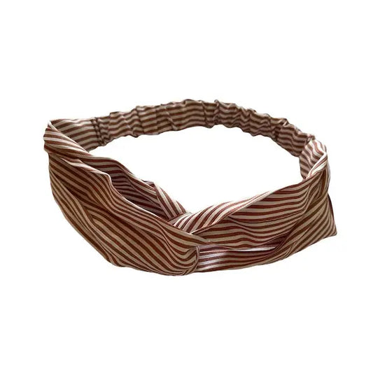 bandeau blanc avec rayures marron