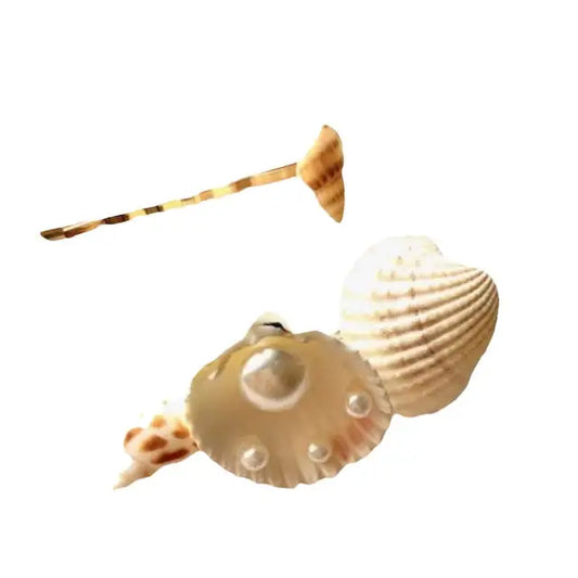 barrette et pince coquillage et perle