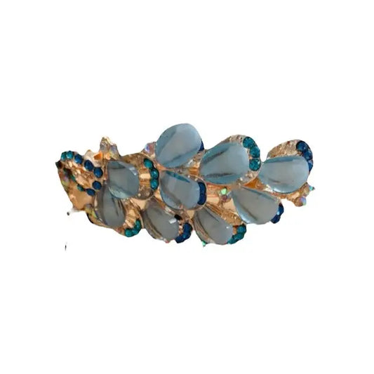 barrette strass bleu