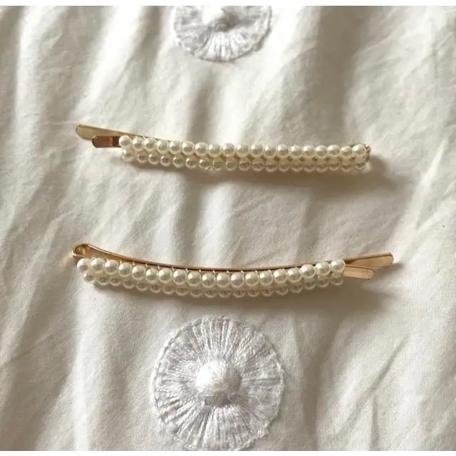 Ensemble de deux barrettes pour cheveux ornées de perles NOUR