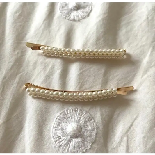 Ensemble de deux barrettes pour cheveux ornées de perles NOUR