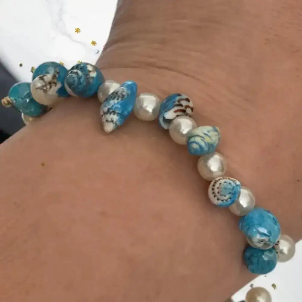
Bracelet perles et coquillage - accessoire mode femme tendance été