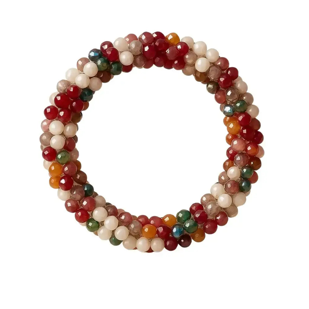 Bracelet élastique femme avec perles multicolores tendance 2025