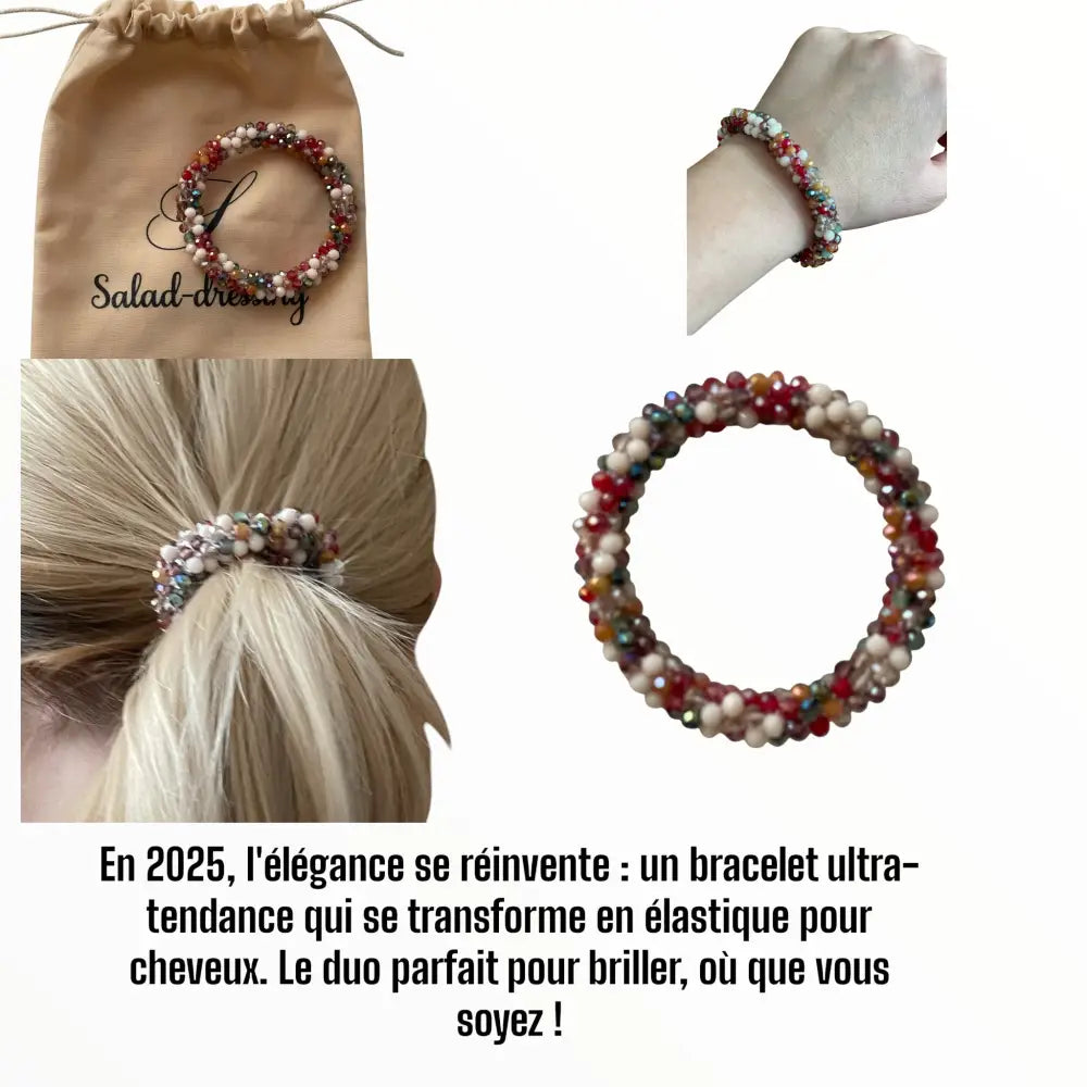 Bracelet Perles Multicolores Élastique - Accessoire Tendance 2025