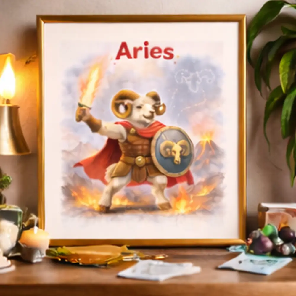 Cadeau Belier pas cher affiche numerique astrologique telechargement immediat