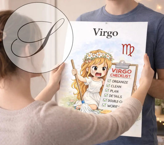 Poster Vierge encadré, décoration murale astrologie