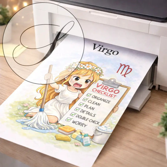 Affiche signe astrologique Vierge à imprimer, idée cadeau anniversaire
