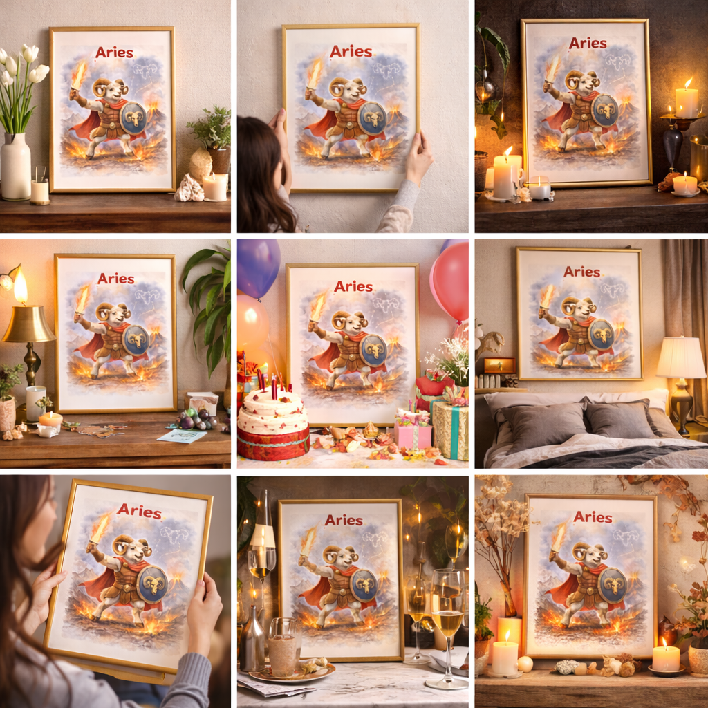 Cadeau astrologique Belier affiche PDF haute resolution A3 A4 telechargement instantane