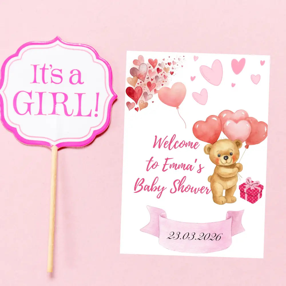 Personalized baby shower decoration printable A3 A4 wall art