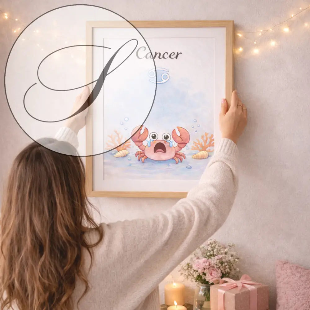 Poster signe Cancer à imprimer, détail de l'illustration