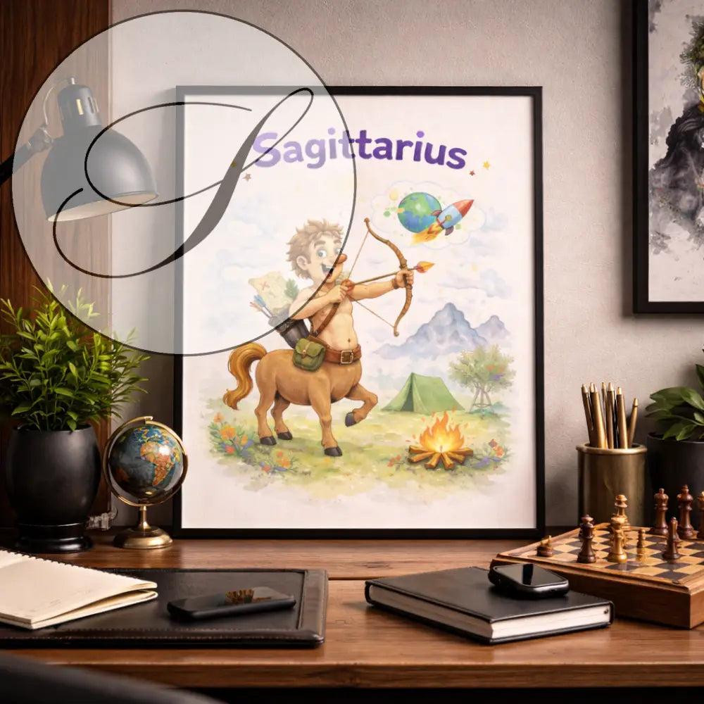 Affiche zodiaque Sagittaire PDF A3 A4 telechargement instantane
