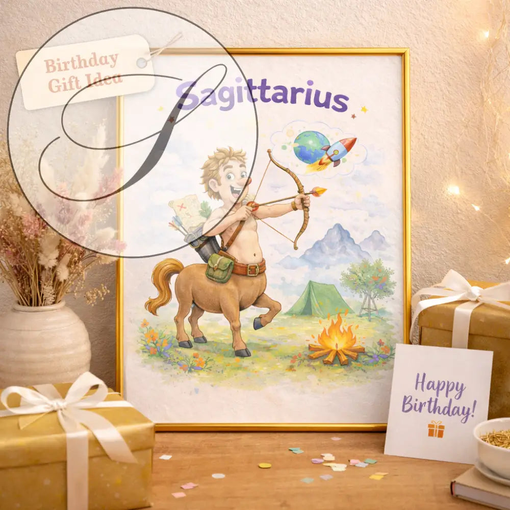 Affiche Sagittaire moderne cadeau signe astrologique anniversaire femme