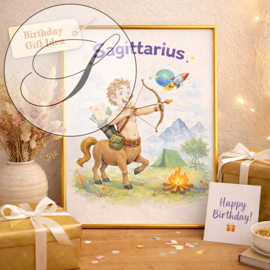 Affiche Sagittaire moderne cadeau signe astrologique anniversaire femme
