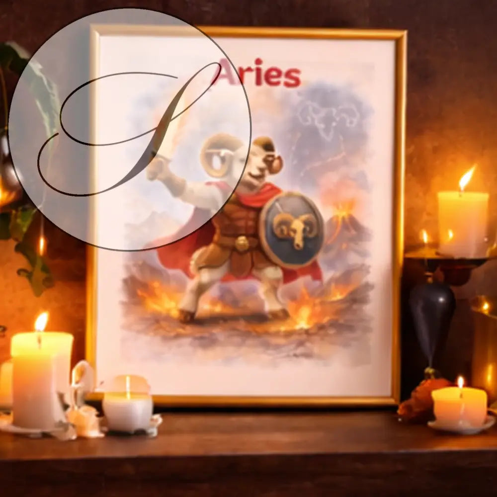 Idee cadeau homme anniversaire Belier poster signe astrologique moderne et symbolique