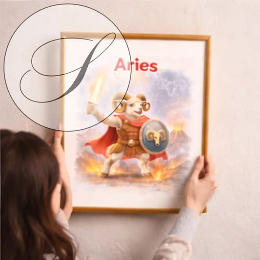 Idee cadeau femme Belier affiche astrologique elegante