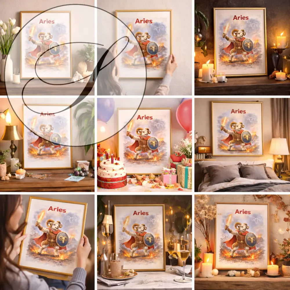 Cadeau astrologique Belier affiche PDF haute resolution A3 A4 telechargement instantane