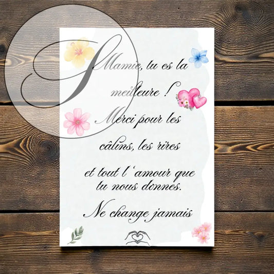 Affiche décorative parfaite comme idée cadeau Noël mamie
