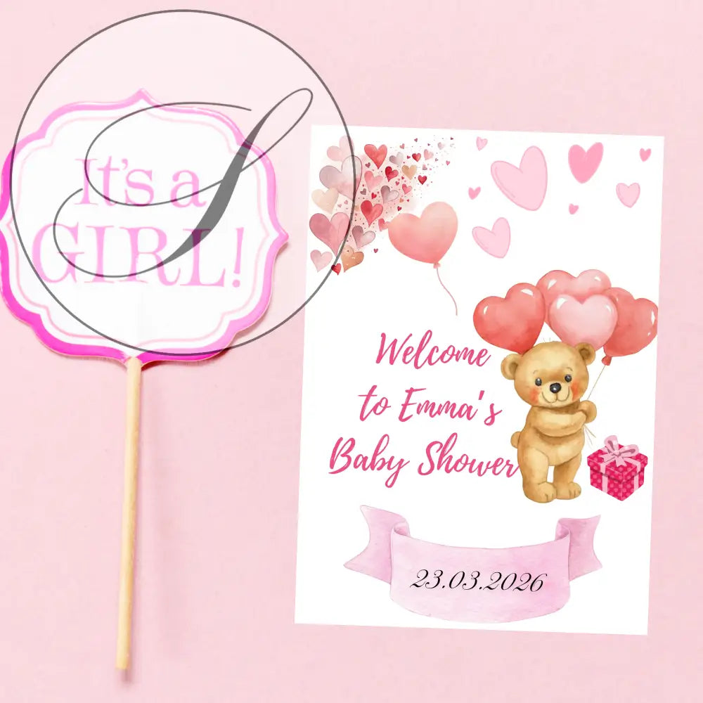 Personalized baby shower decoration printable A3 A4 wall art
