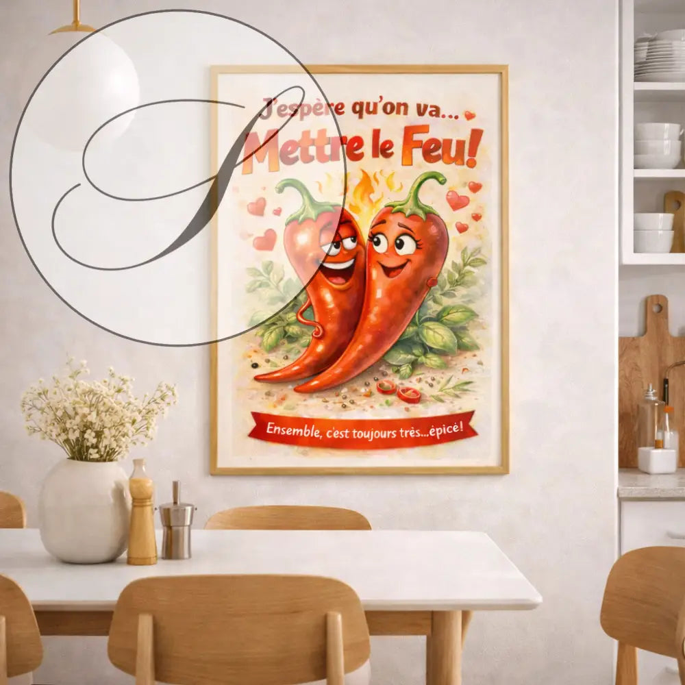 Idée cadeau Saint Valentin affiche cuisine déco murale à imprimer