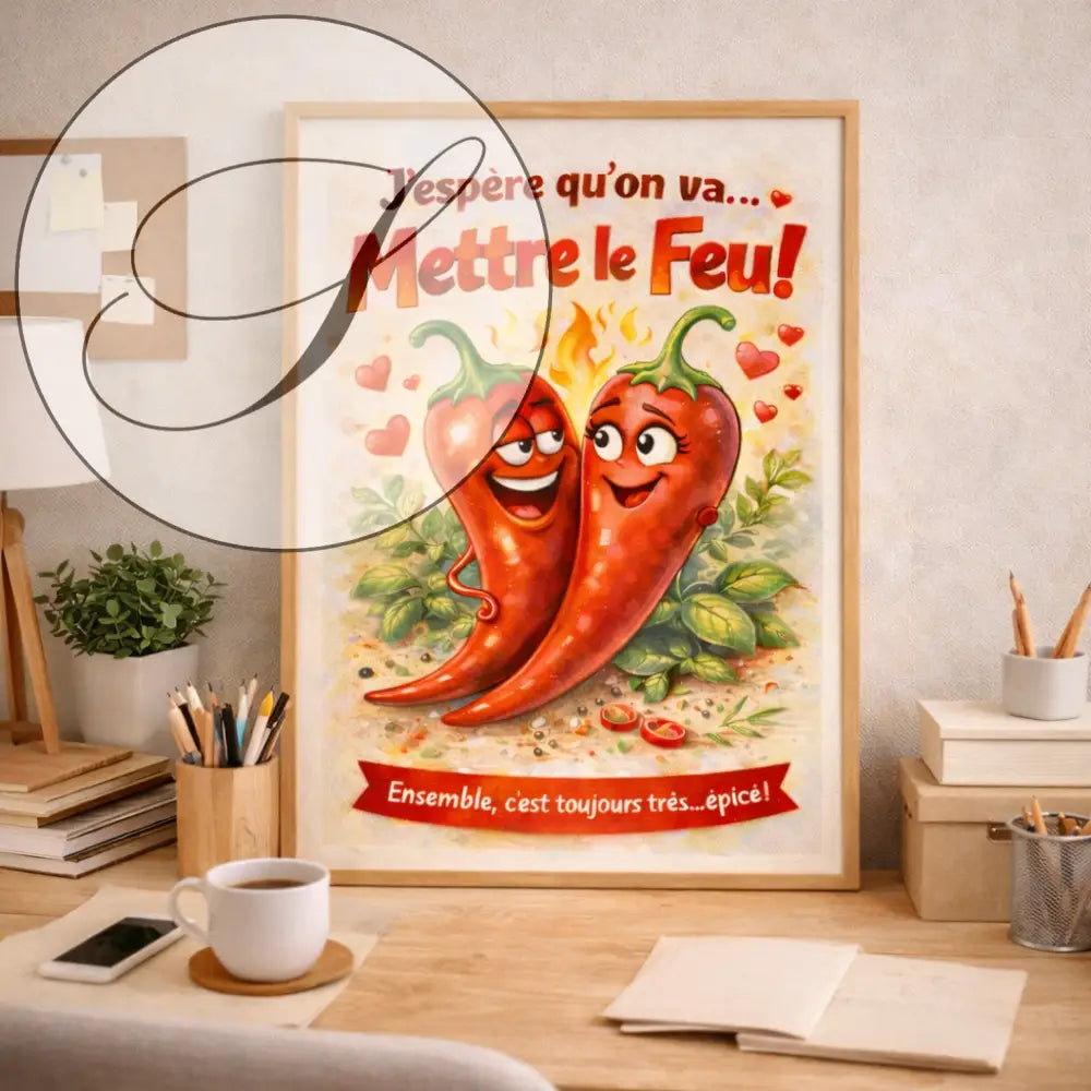 Affiche cuisine déco murale comme cadeau Saint Valentin original pour couple