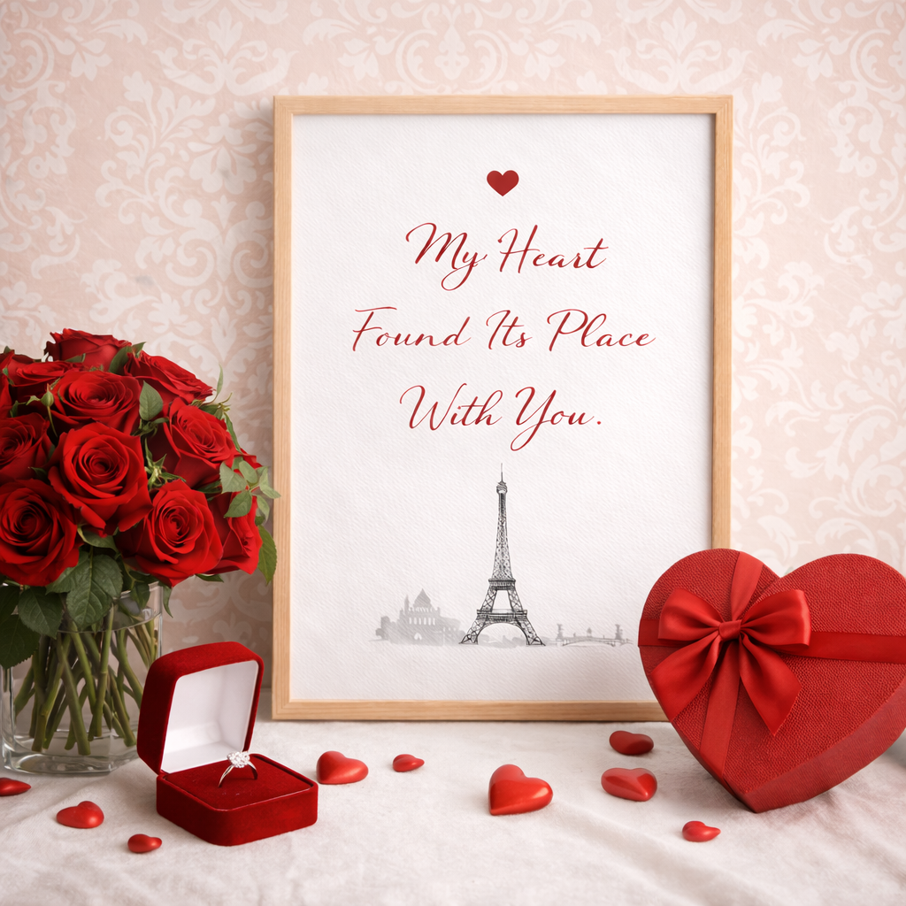 Cadeau Saint Valentin romantique en décoration murale élégante