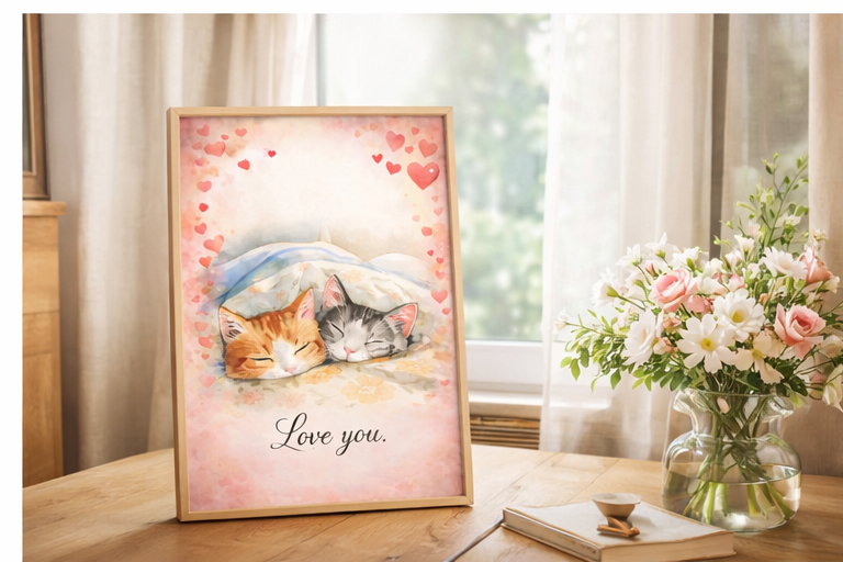 Idée cadeau Saint Valentin affiche décorative en poster download mural