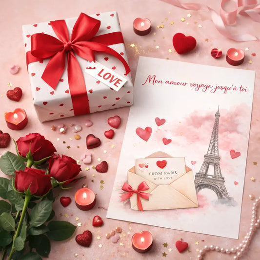 Printable Paris poster Valentine gift idea for couples
