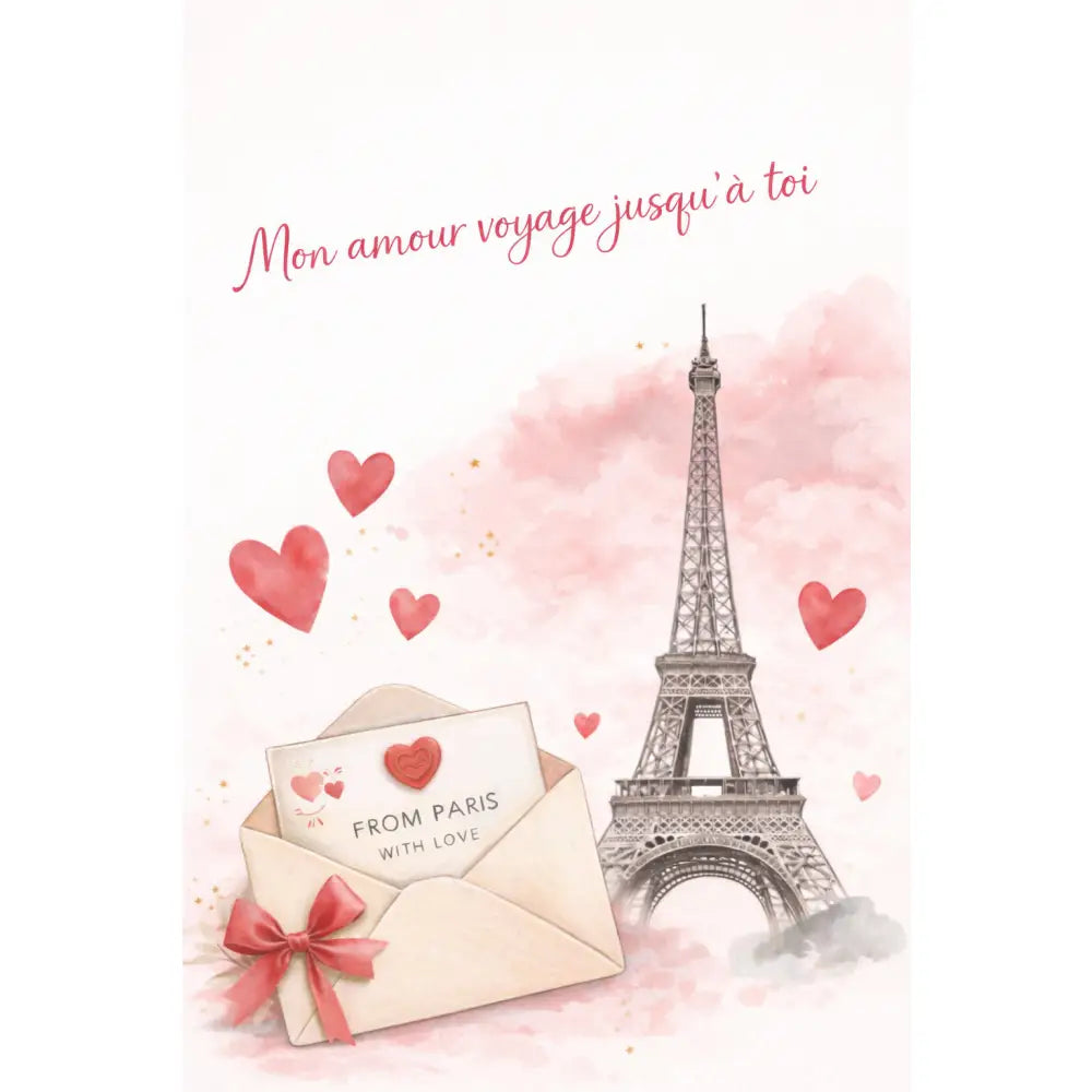 Printable Paris Valentine poster A3 A4 wall art