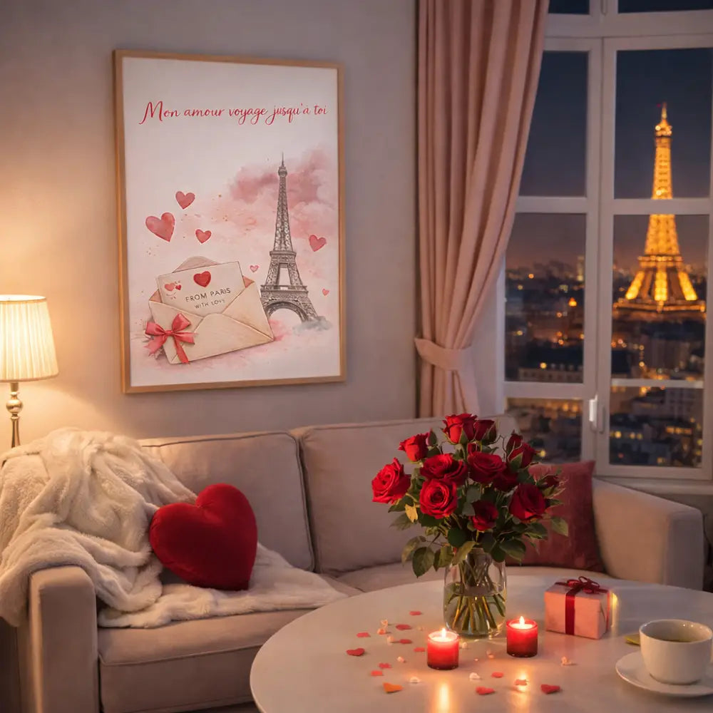 Paris love wall art printable Valentine’s Day poster
