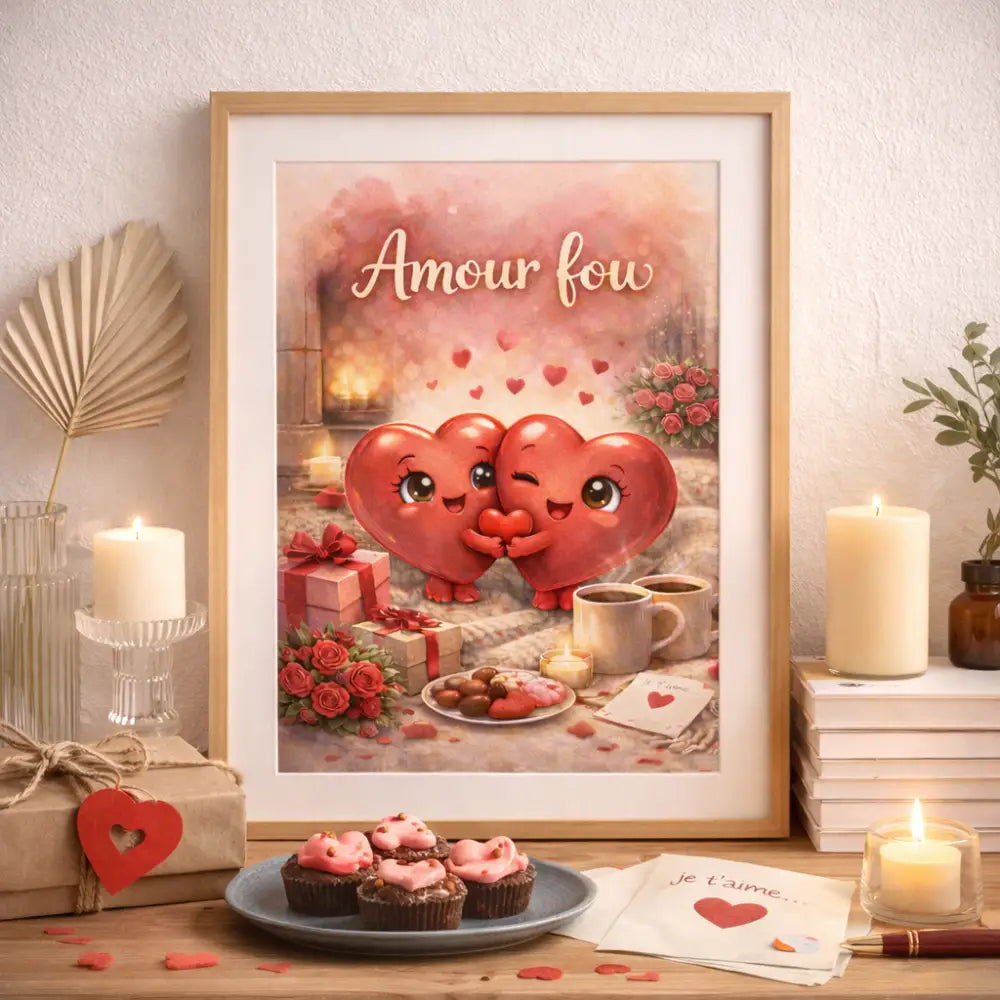 printable  poster digital wall art perfect cadeaux Saint Valentin femme 