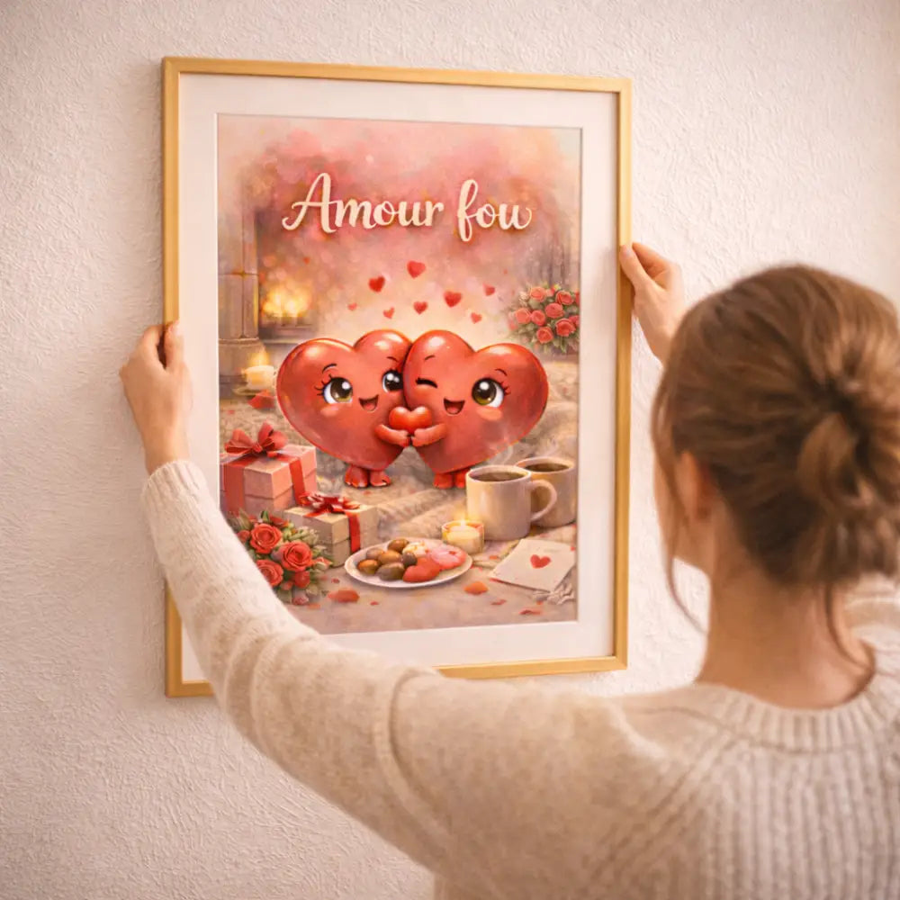 printable  poster digital wall art idea cadeau Saint Valentin homme et femme