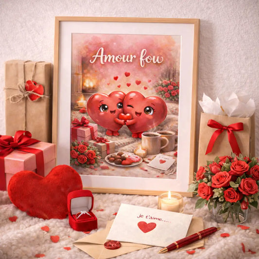 cute printable poster digital wall art idea cadeau Saint Valentin homme et femme