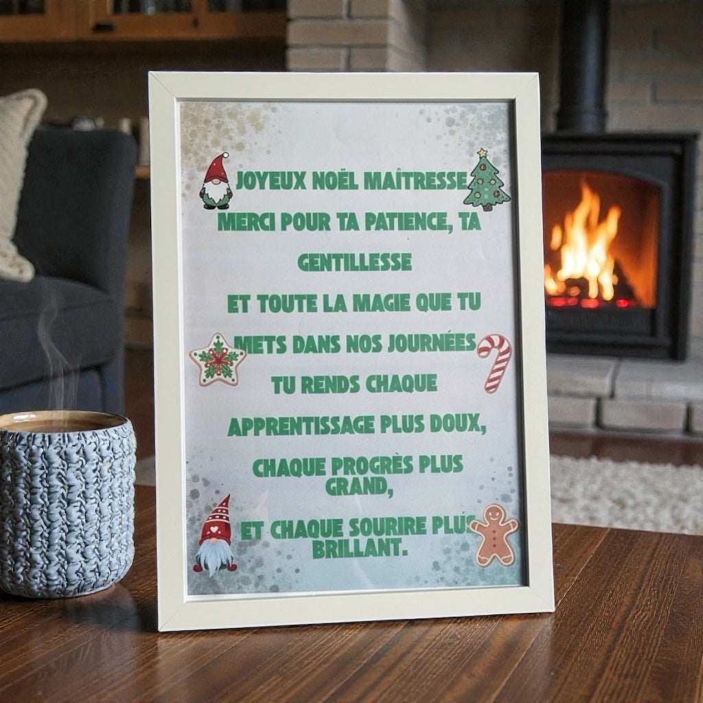 Cadre blanc incassable – cadeau maîtresse