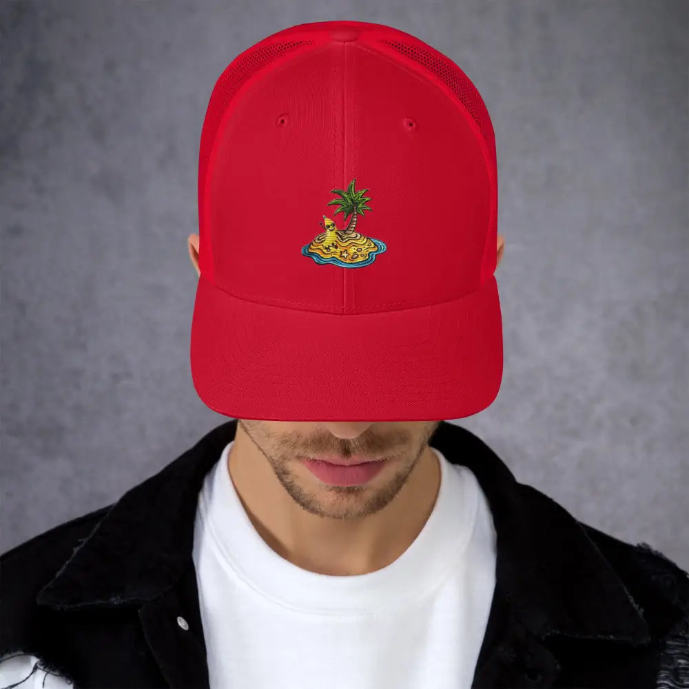 Casquette Trucker Palmier – femme & homme streetwear - Rouge - casquette