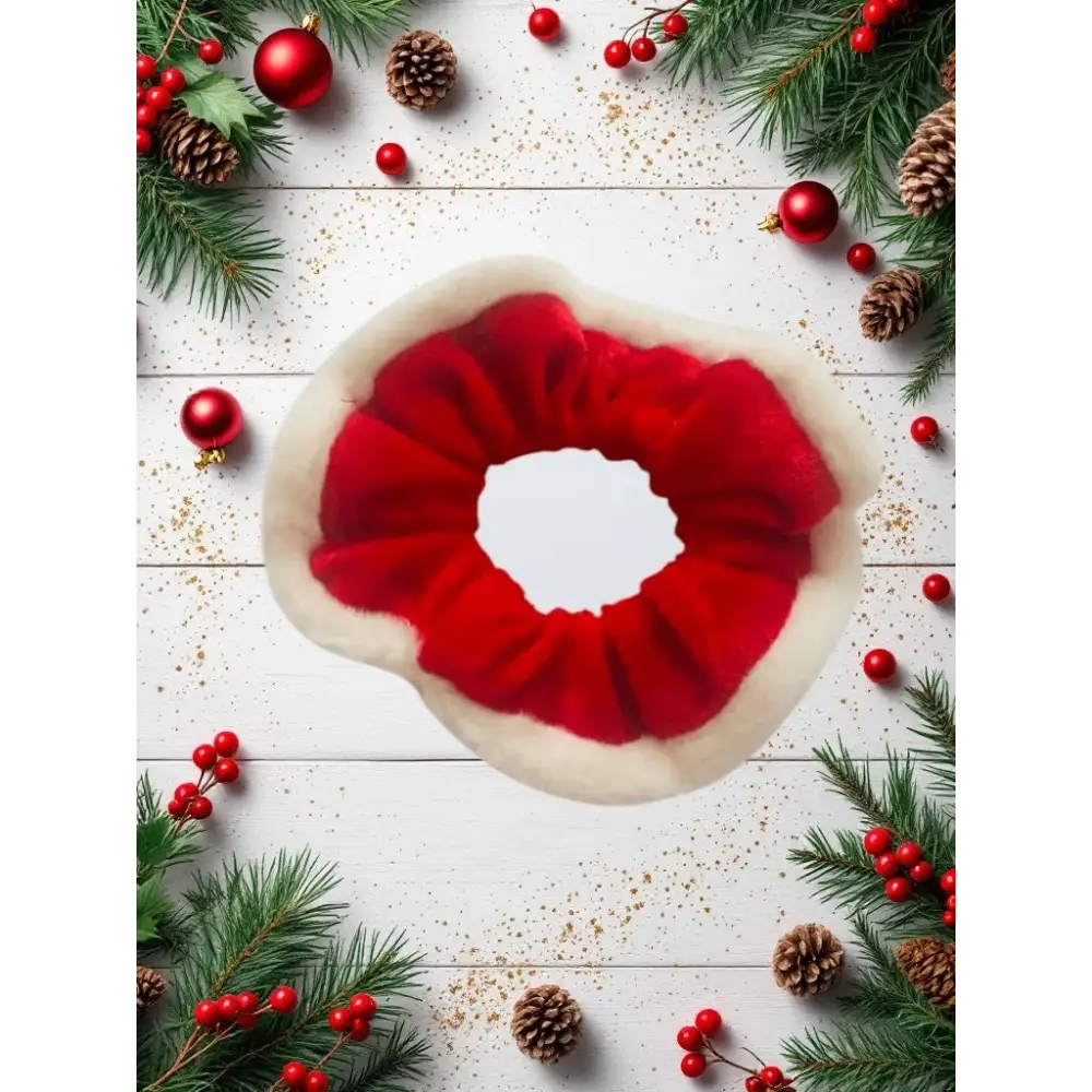 Chouchou cheveux en velours rouge – Accessoire Noël élégant - Chouchous et élastiques