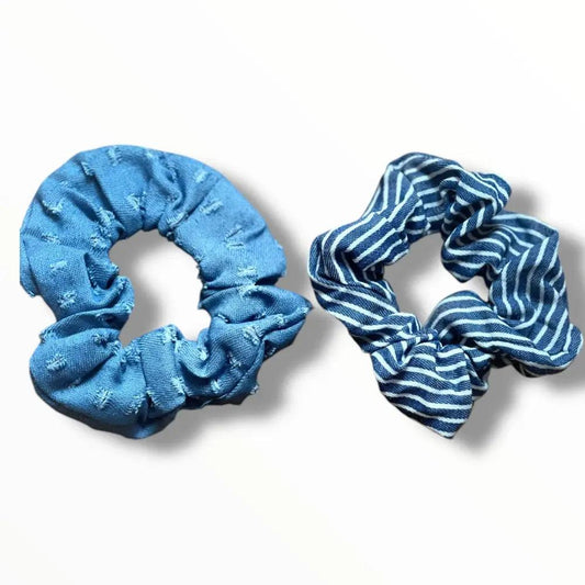 Chouchou cheveux jeans bleu 