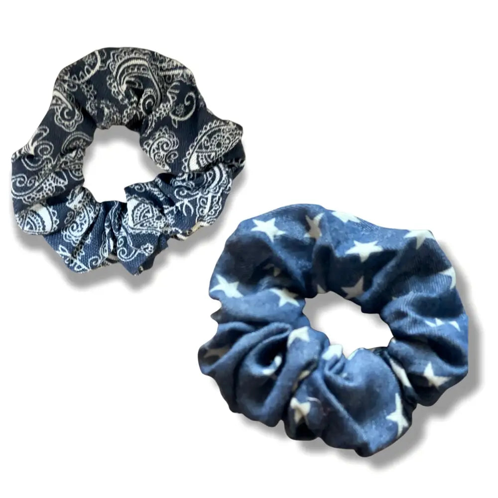 Chouchou en denim bleu stylé pour cheveux, parfait accessoire mode en jean