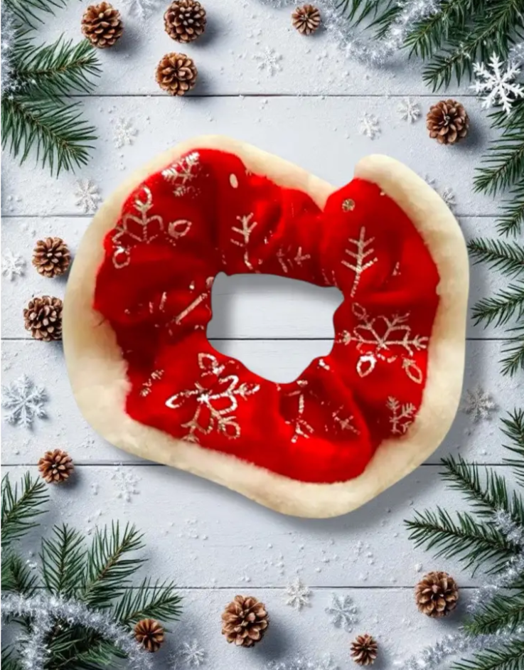 Chouchou en Velours Rouge Fait Main - Accessoire Cheveux Élégant pour Noël - Chouchous et élastiques