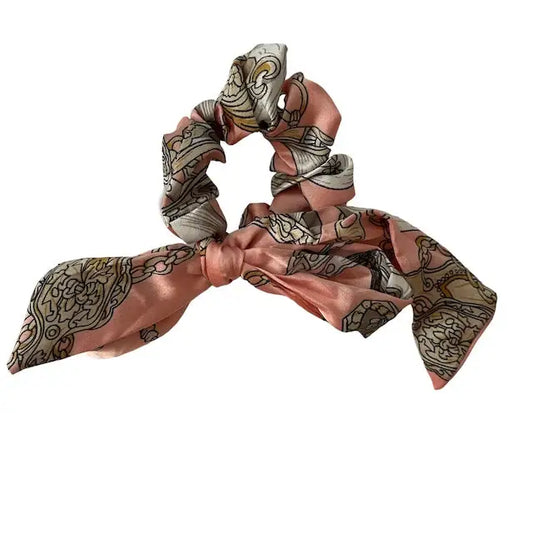 chouchou foulard rose