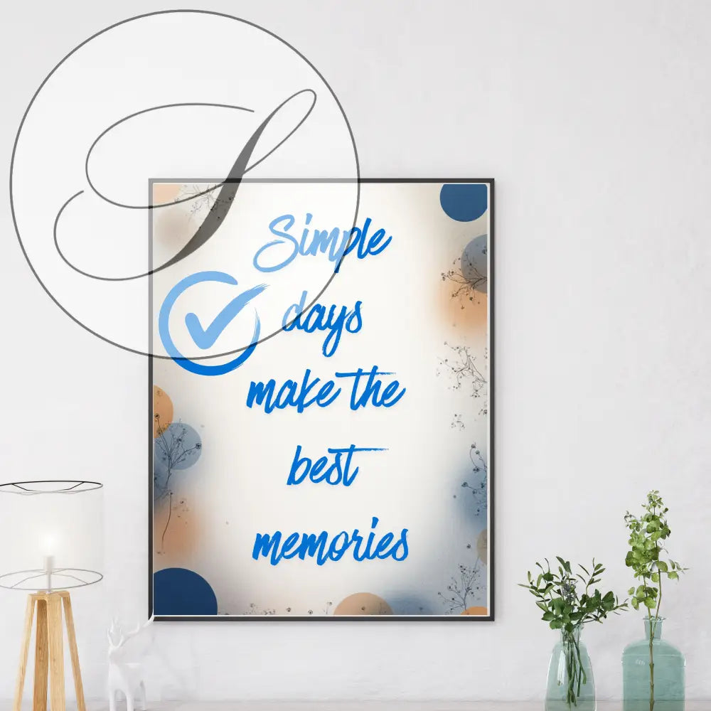 Affiche minimaliste dans une chambre lumineuse